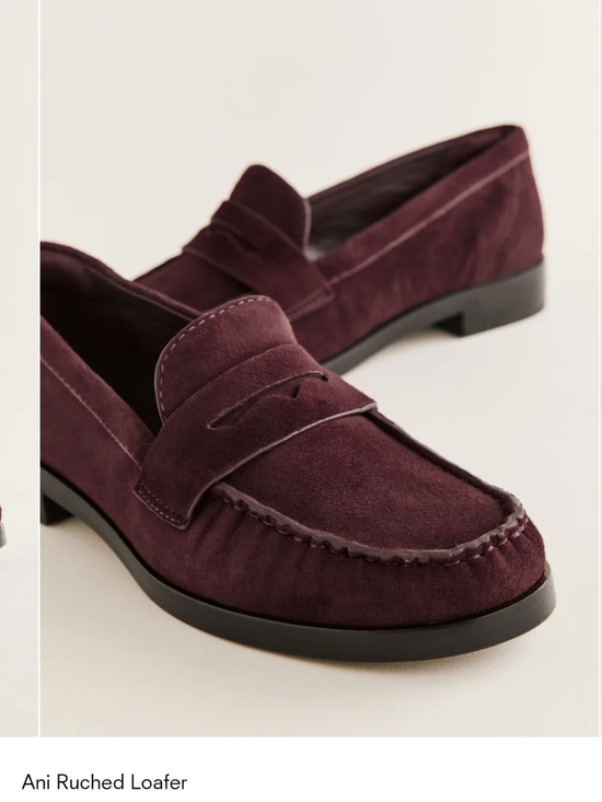 Reformation Shoes - Reformation Ani Ruched Loafer — Deep Plum Suede 7.5